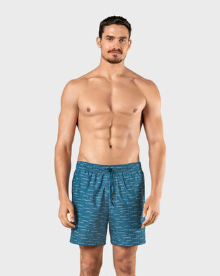 Pantaloneta de baño masculina con práctico bolsillo al lado derecho#color_c64-estampado-tiburones