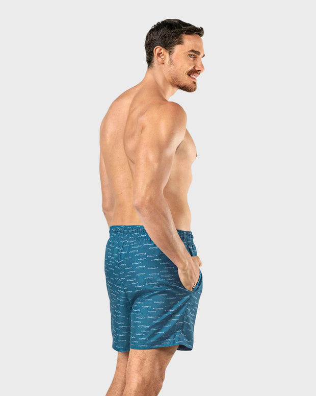 Pantaloneta de baño masculina con práctico bolsillo al lado derecho