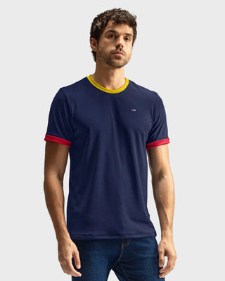 Camiseta deportiva masculina con tecnología de secado rápido#color_509-azul-colombia