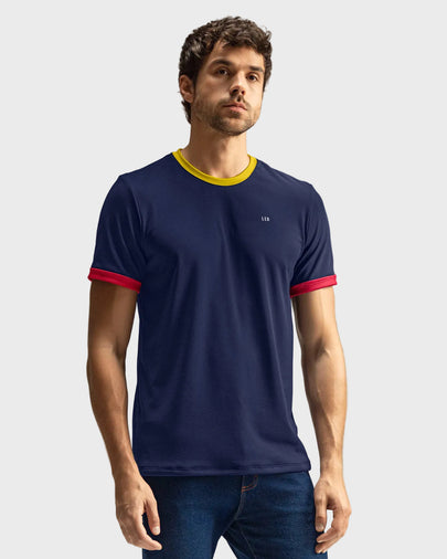 Camiseta deportiva masculina con tecnología de secado rápido#color_509-azul-colombia
