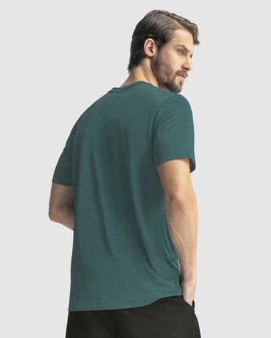 Camiseta deportiva masculina semiajustada de secado rápido#color_678-verde