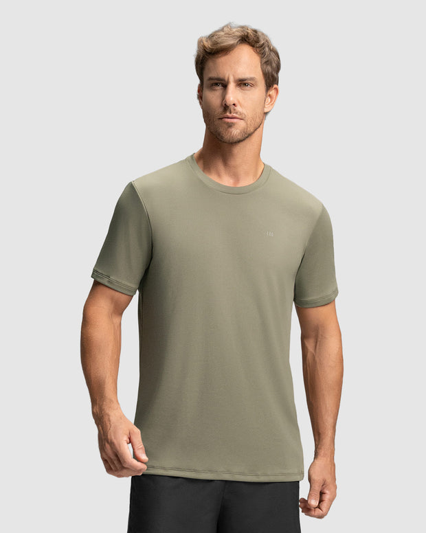 Camiseta deportiva masculina semiajustada de secado rápido