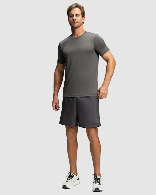 Camiseta deportiva masculina semiajustada de secado rápido