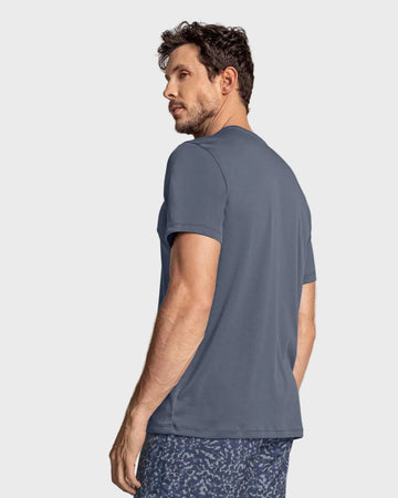 Camiseta deportiva masculina semiajustada de secado rápido#color_915-azul-grisaceo