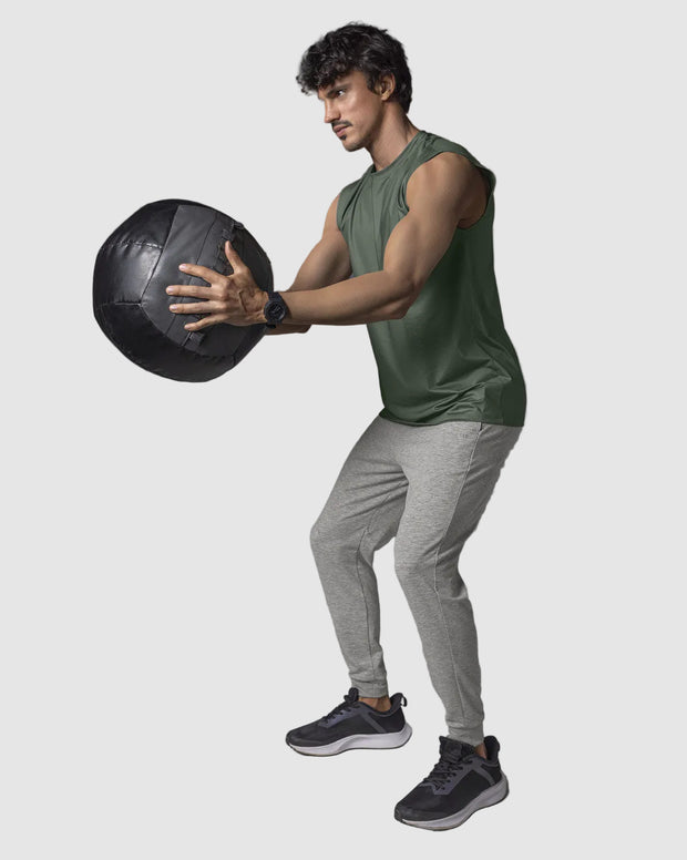 Camiseta manga sisa deportiva y de secado rápido para hombre