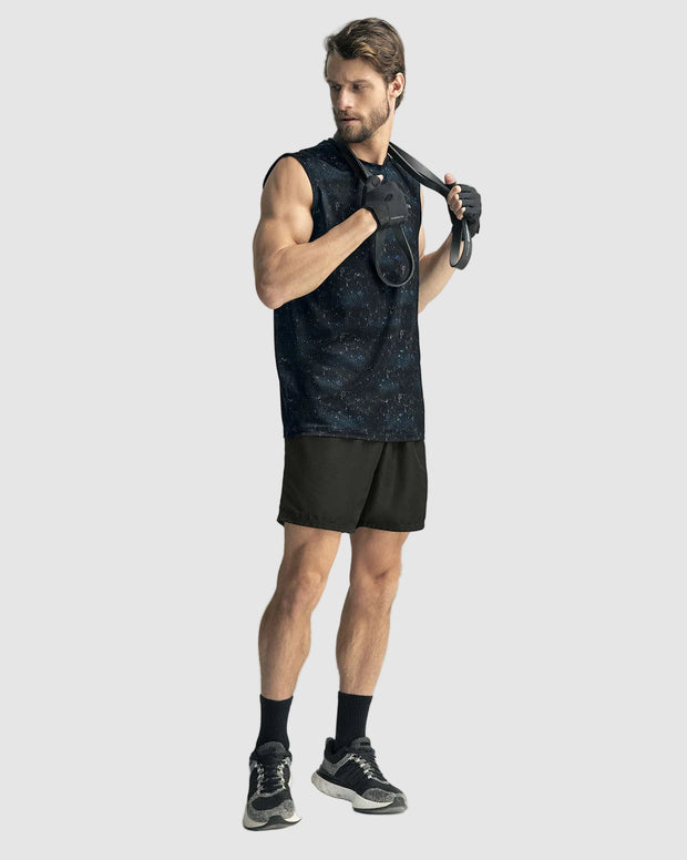Camiseta manga sisa deportiva y de secado rápido para hombre