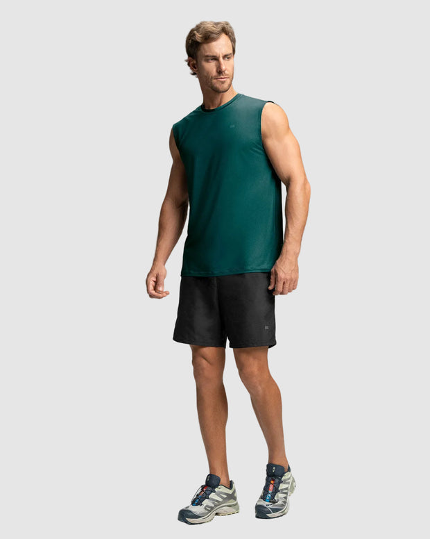 Camiseta manga sisa deportiva y de secado rápido para hombre