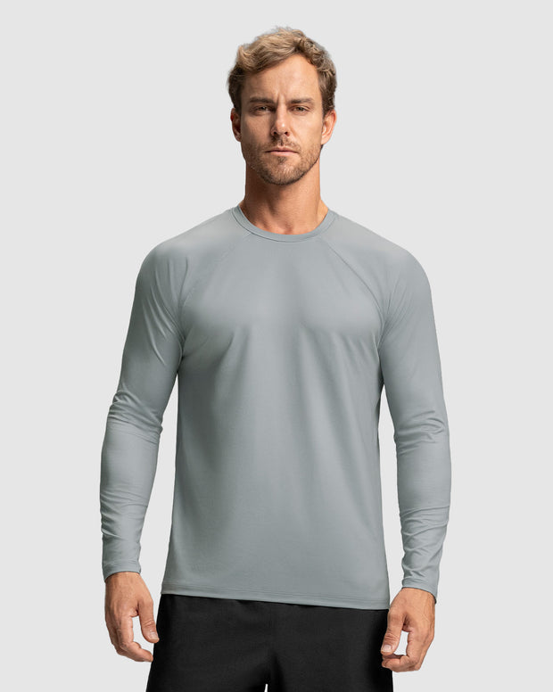 Camiseta deportiva masculina manga larga con protección UV