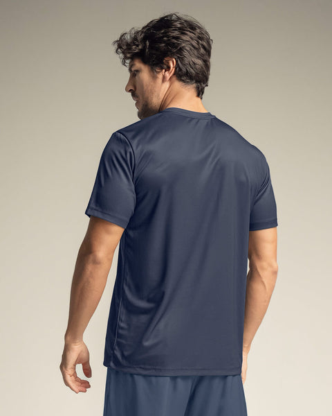 Camiseta deportiva con tela texturizada y transpirable#color_457-azul-oscuro