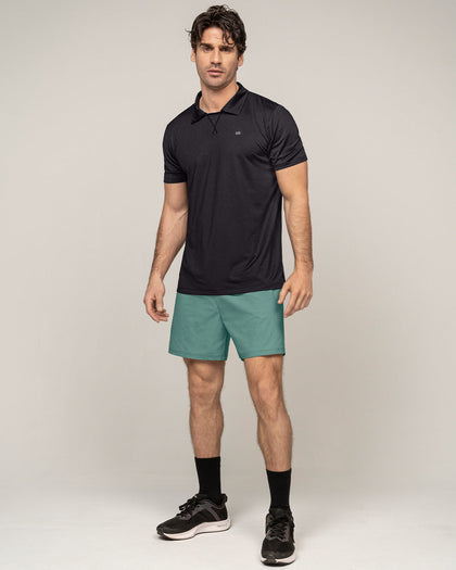Camiseta deportiva transpirable con cuello tipo polo#color_700-negro