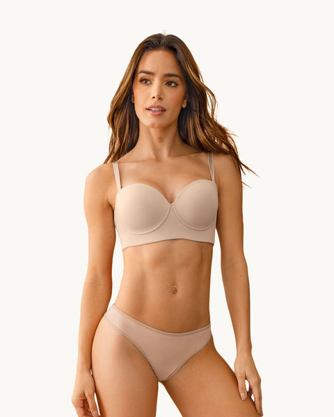 Brasier strapless de realce suave#color_802-cafe-claro