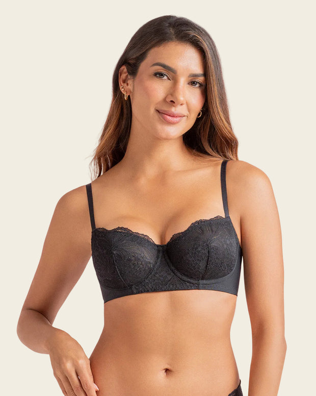 Brasier con copas en SmartLace® y espalda en tul