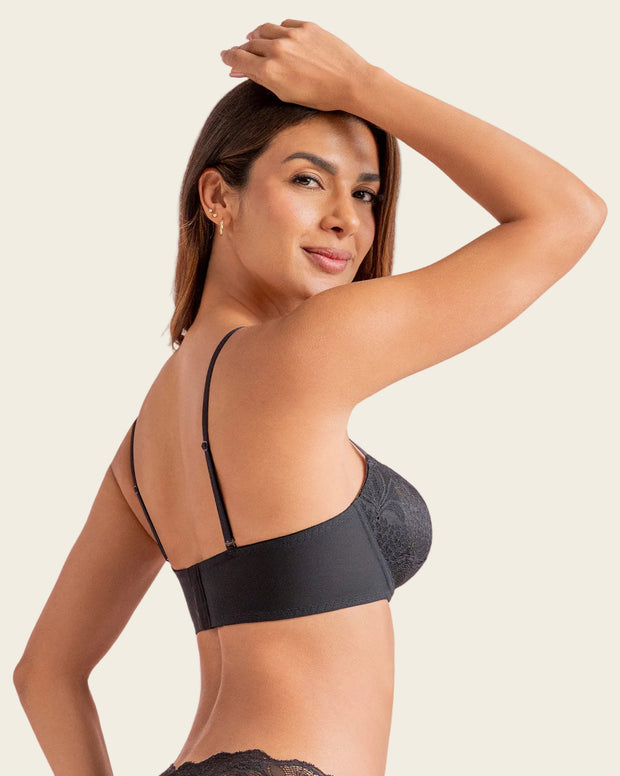 Brasier con copas en SmartLace® y espalda en tul