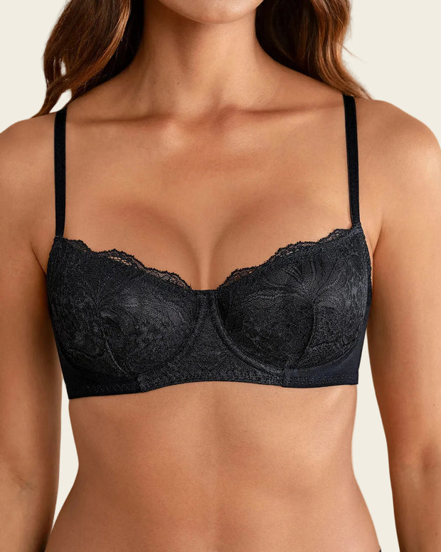 Brasier con copas en SmartLace® y espalda en tul