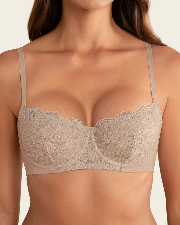 Brasier con copas en SmartLace® y espalda en tul