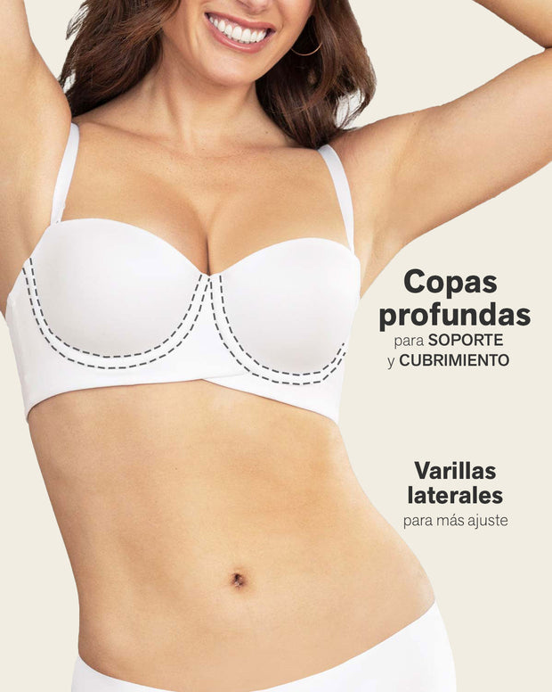 Brasier strapless ideal para busto mediano y grande