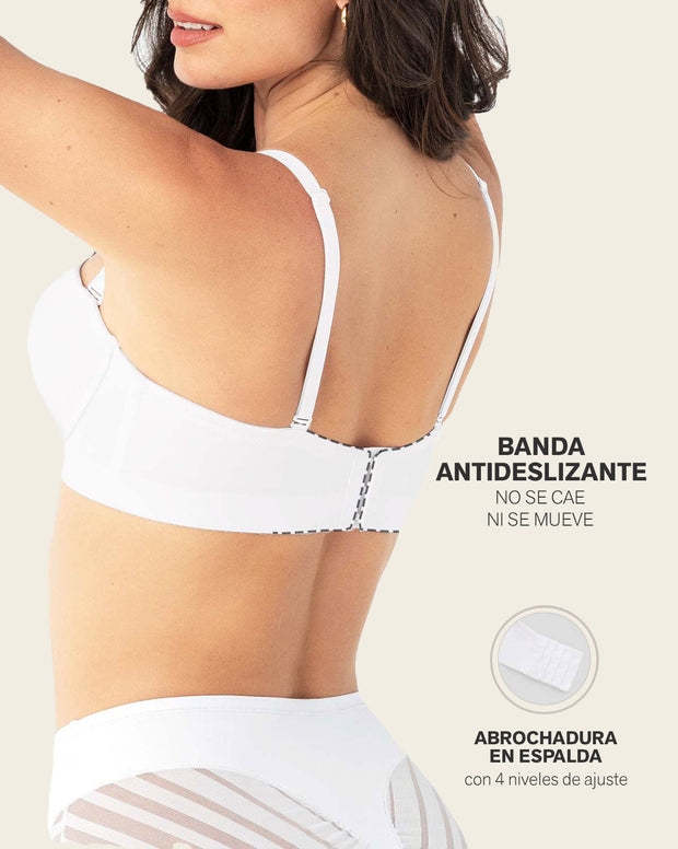 Brasier strapless ideal para busto mediano y grande