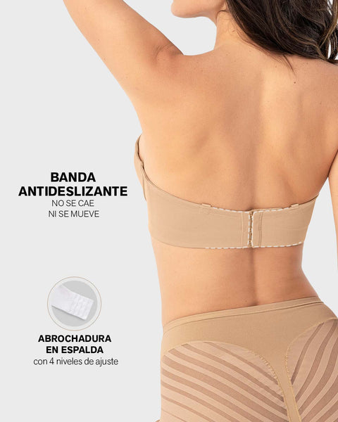 Brasier strapless ideal para busto mediano y grande#color_801-cafe-medio