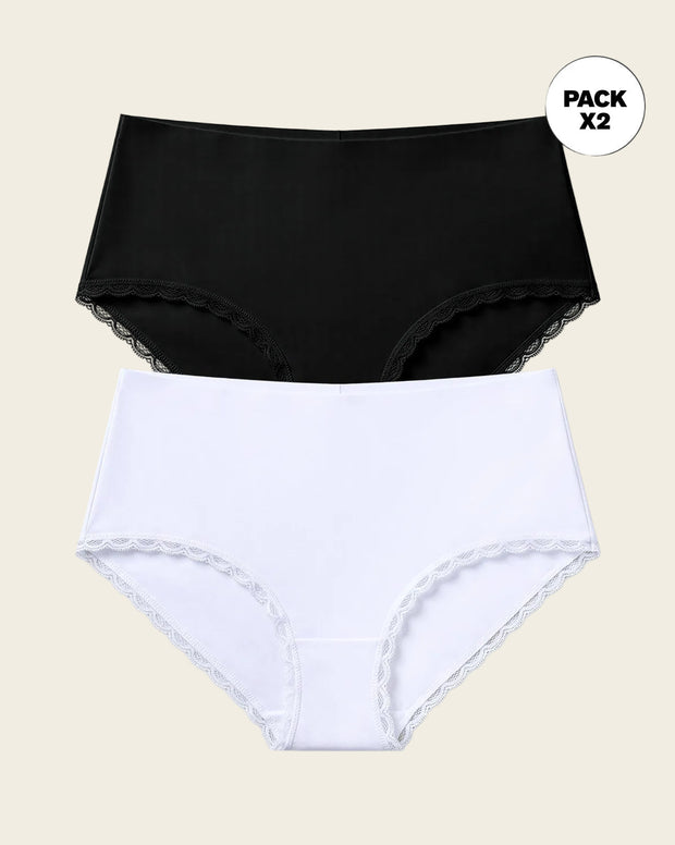 Paquete x 2 panties cacheteros, sin elásticos en cintura