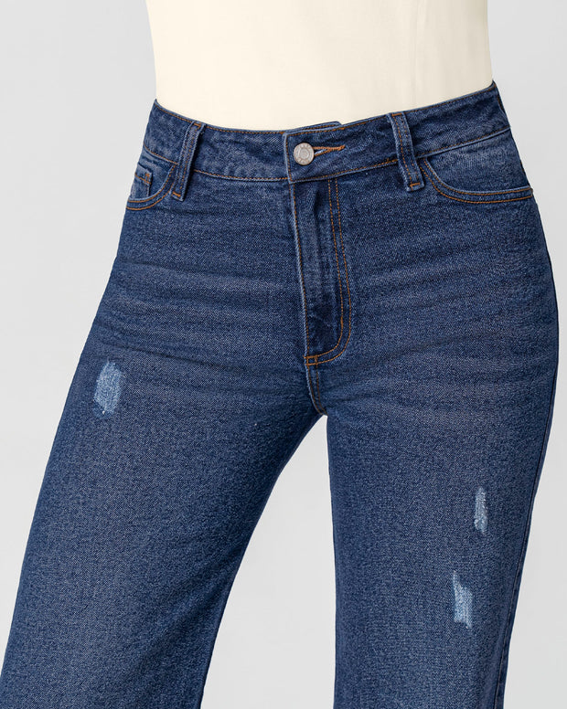 Jean bota ancha esencial para mujer