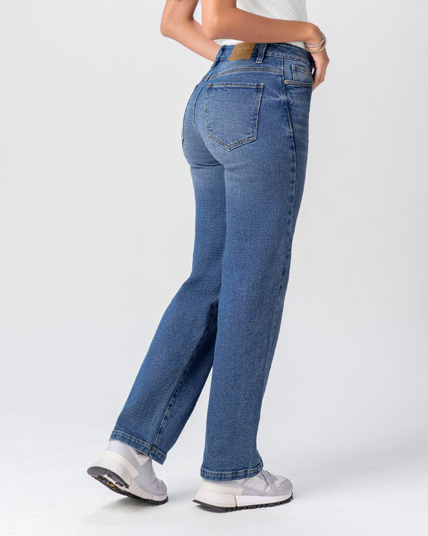 Jean bota recta para mujer