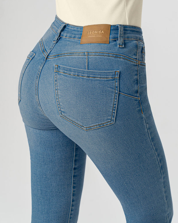 Jean levanta glúteos bota flare