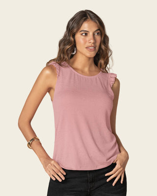 Camiseta manga sisa en tela corrugada#color_180-palo-rosa
