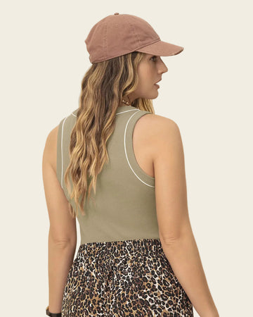 Camiseta manga sisa con detalle en contraste#color_089-beige