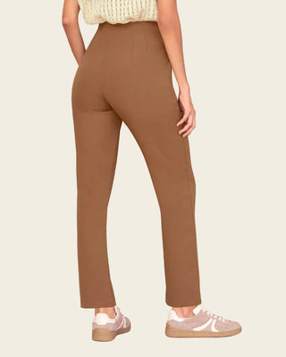 Pantalón bota recta silueta ajustada#color_835-cafe