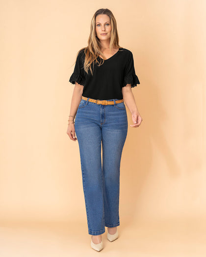 Blusa con detalle en mangas#color_700-negro