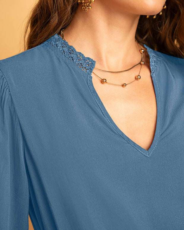 Blusa-manga-3/4-con-elástico-en-puños