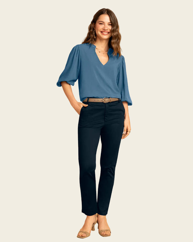 Blusa-manga-3/4-con-elástico-en-puños