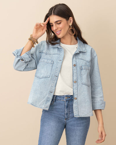 Chaqueta manga larga en denim#color_141-indigo