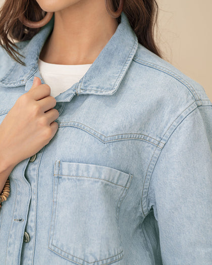 Chaqueta manga larga en denim#color_141-indigo