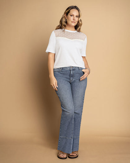 Camiseta manga corta con detalle en transparencia#color_018-marfil