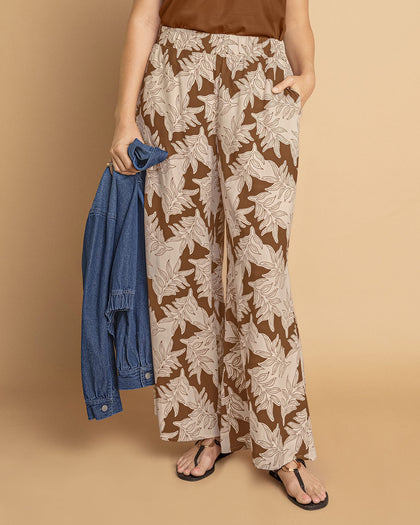 Pantalón amplio estampado#color_145-hojas
