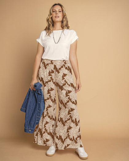 Pantalón amplio estampado#color_145-hojas