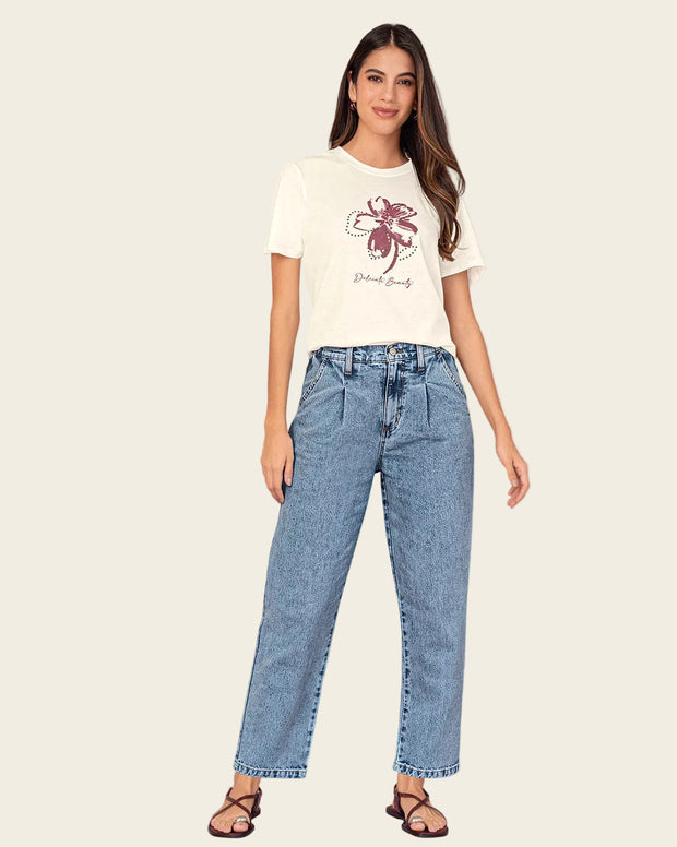 Camiseta manga corta en algodón con estampado en frente