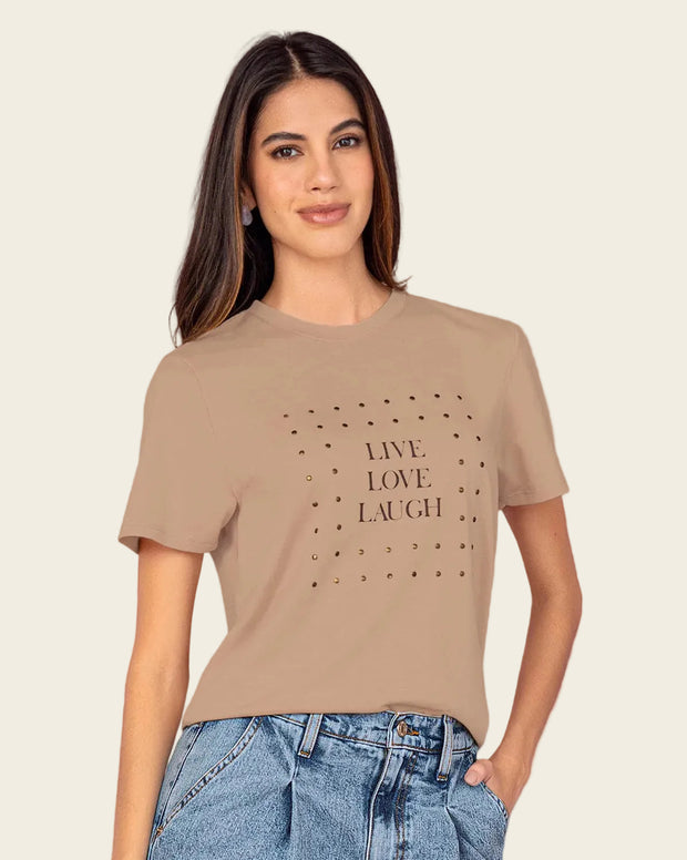 Camiseta manga corta en algodón con estampado en frente