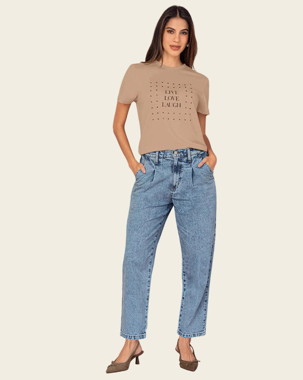 Camiseta manga corta en algodón con estampado en frente