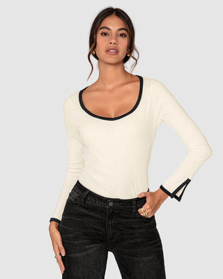 Camiseta manga larga de silueta ajustada#color_018-marfil