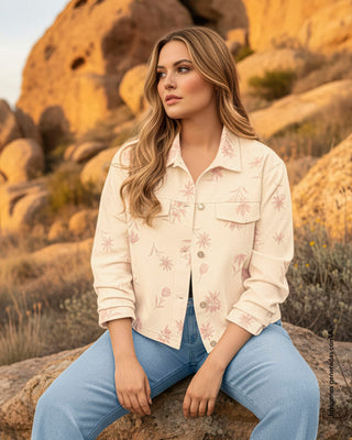 Chaqueta en denim estampada#color_014-flores