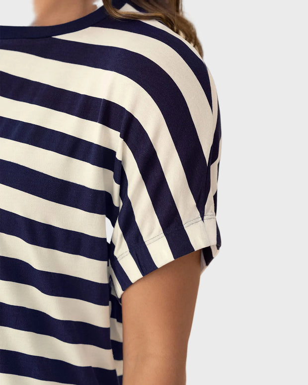 Camiseta básica manga corta con elástico ancho