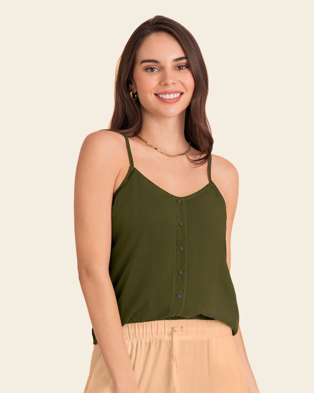 Blusa tiritas con escote en espalda