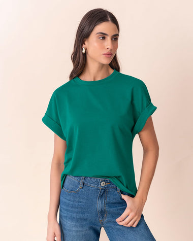 Camiseta con cuello redondo#color_068-verde