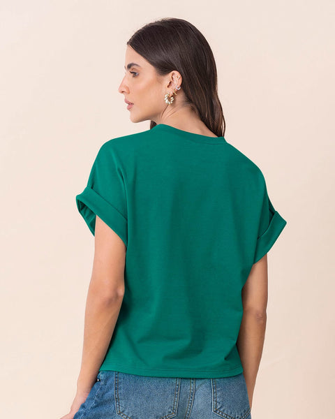 Camiseta con cuello redondo#color_068-verde