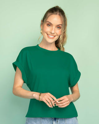 Camiseta con cuello redondo#color_249-verde
