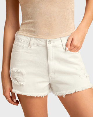 Short corto tiro medio con bolsillos funcionales#color_000-blanco