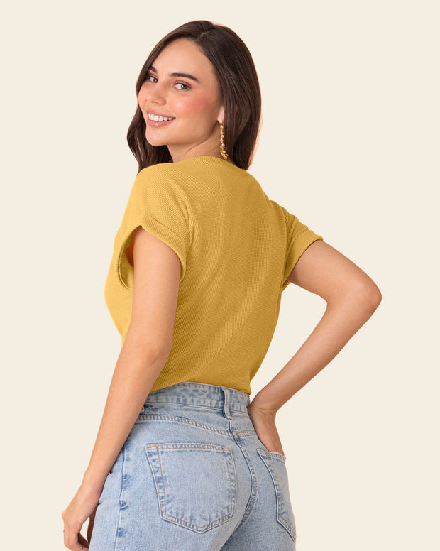 Camiseta manga corta con textura