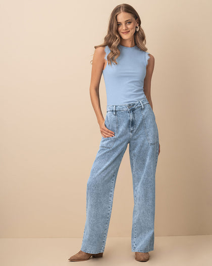 Camiseta con detalle tejido en sisas#color_022-azul-claro